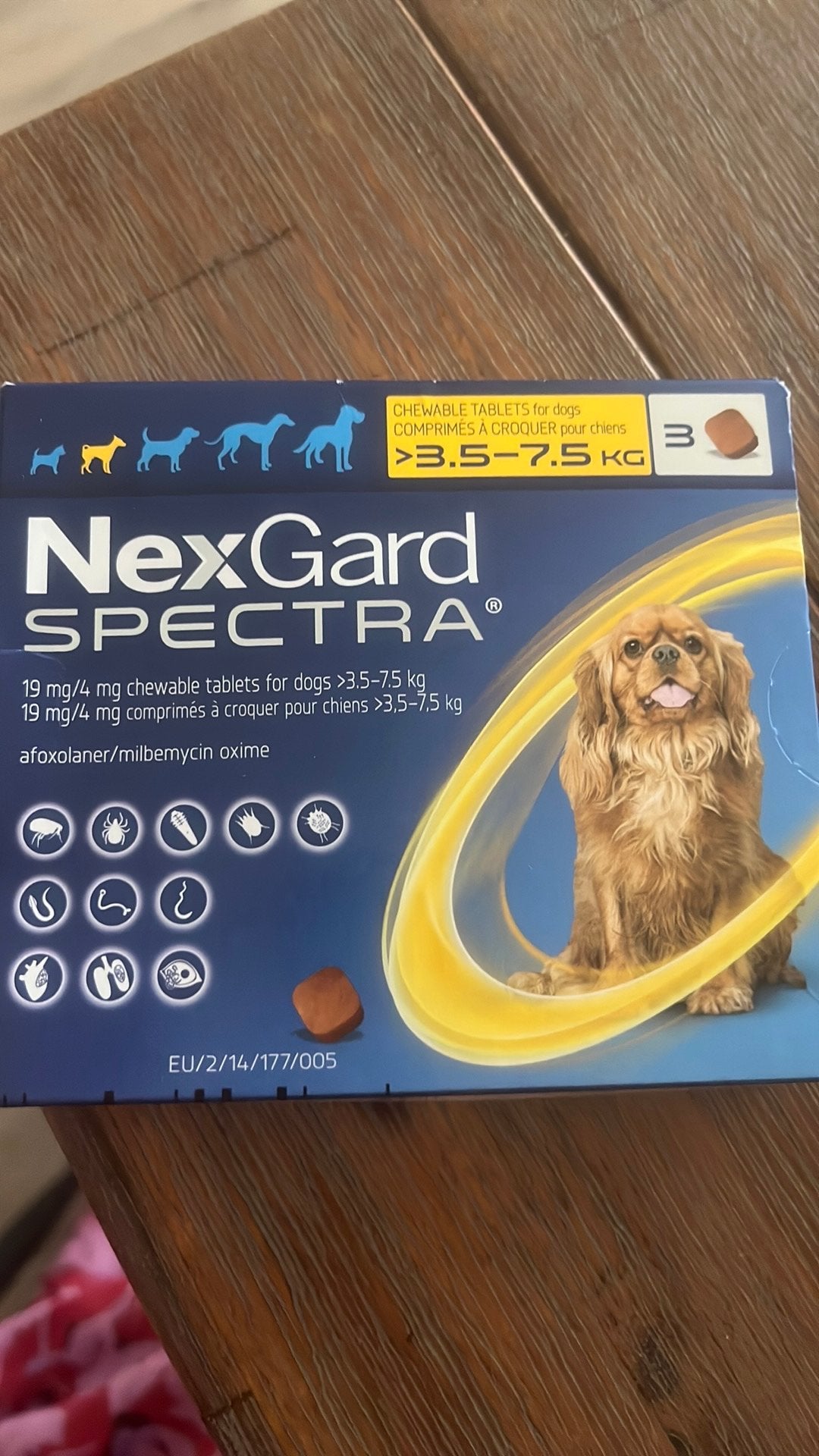 Nexgard spectra kauwtabletten tegen vlooien wormen teken, Ophalen of Verzenden, Zo goed als nieuw