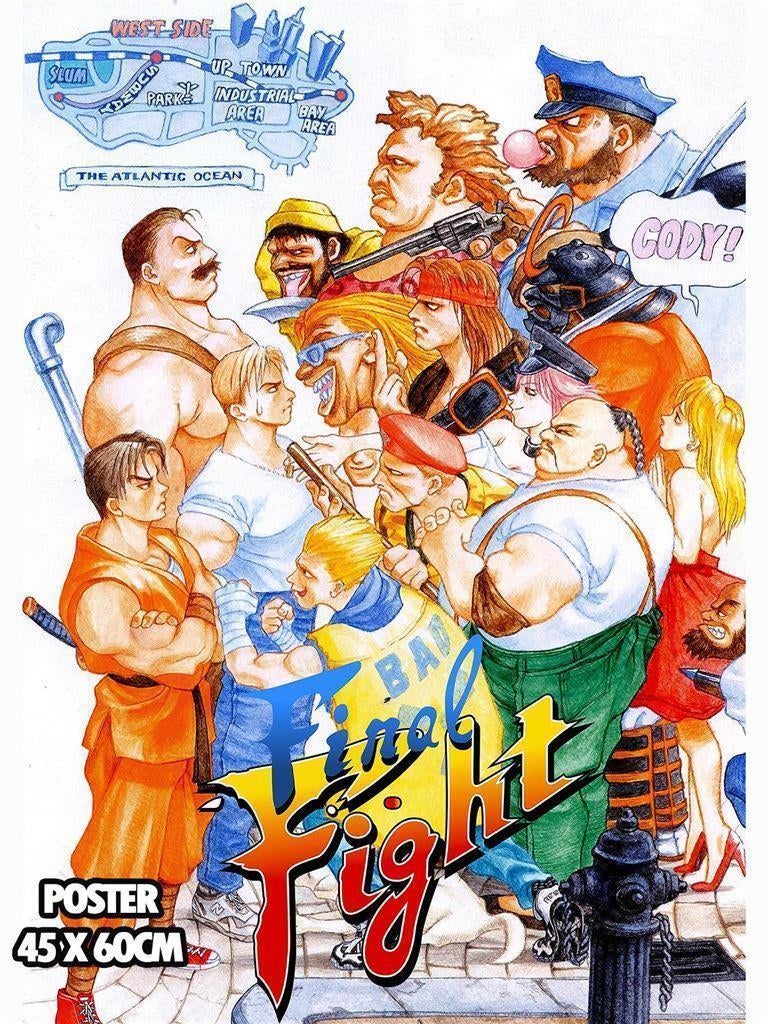 [Poster] Final Fight Retro Videogame mancave poster, Spelcomputers en Games, 1 speler, Ophalen of Verzenden, Nieuw, Vanaf 3 jaar