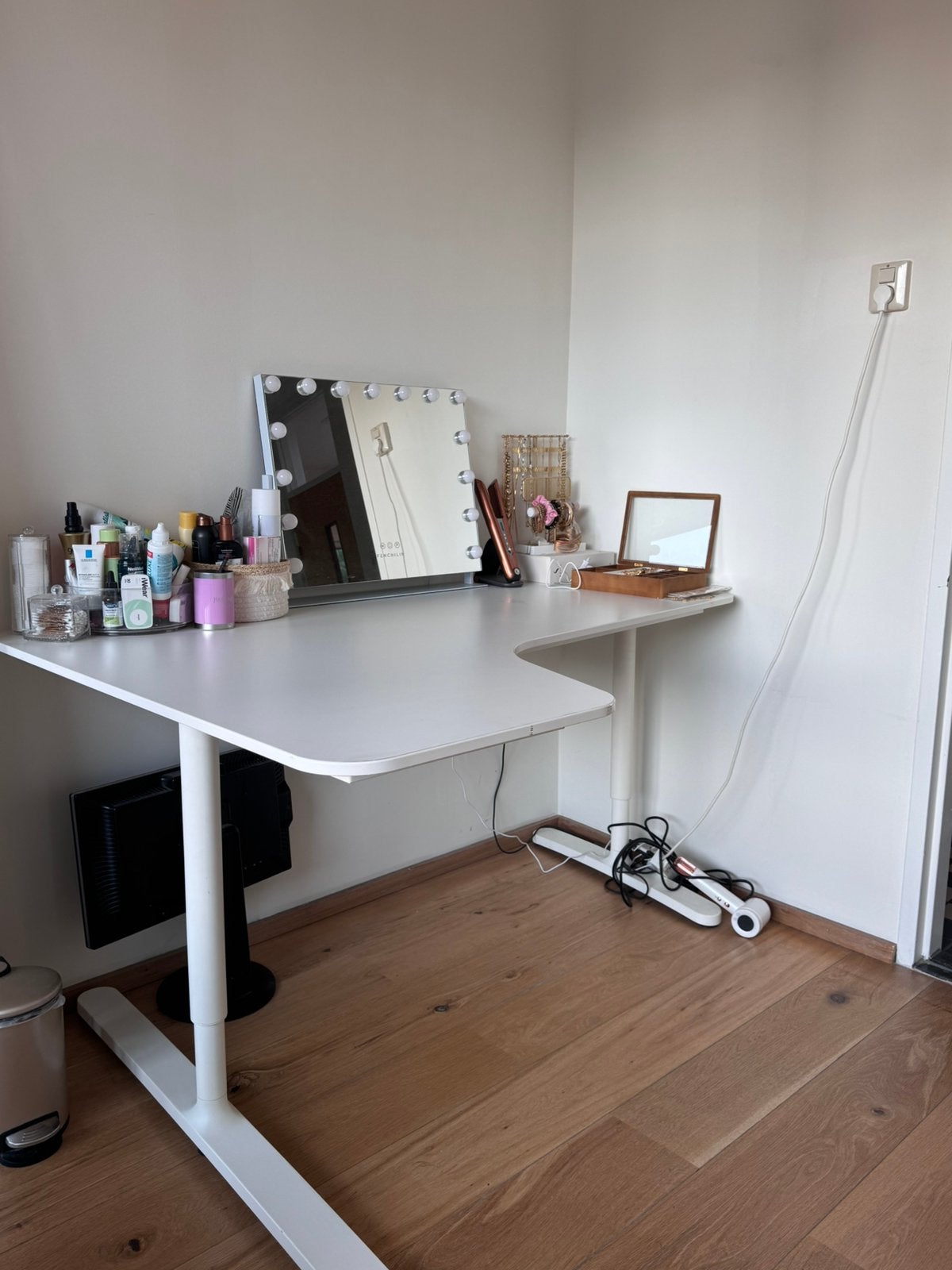 IKEA: BEKANT bureau met GALANT ladeblok op wielen, Ophalen, Zo goed als nieuw, IKEA, Wit