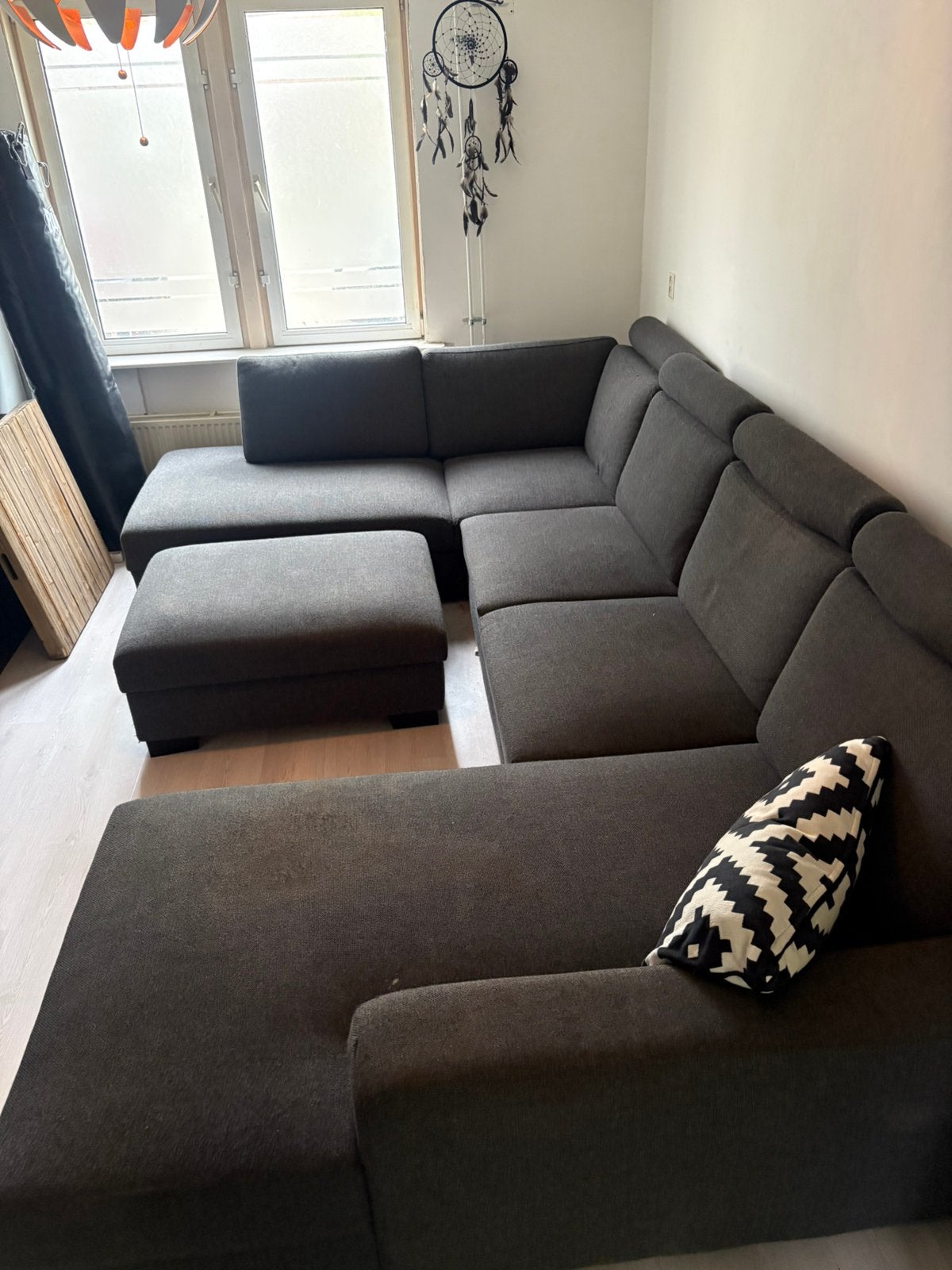 Lounge hoekbank, Ophalen, Gebruikt, Stof