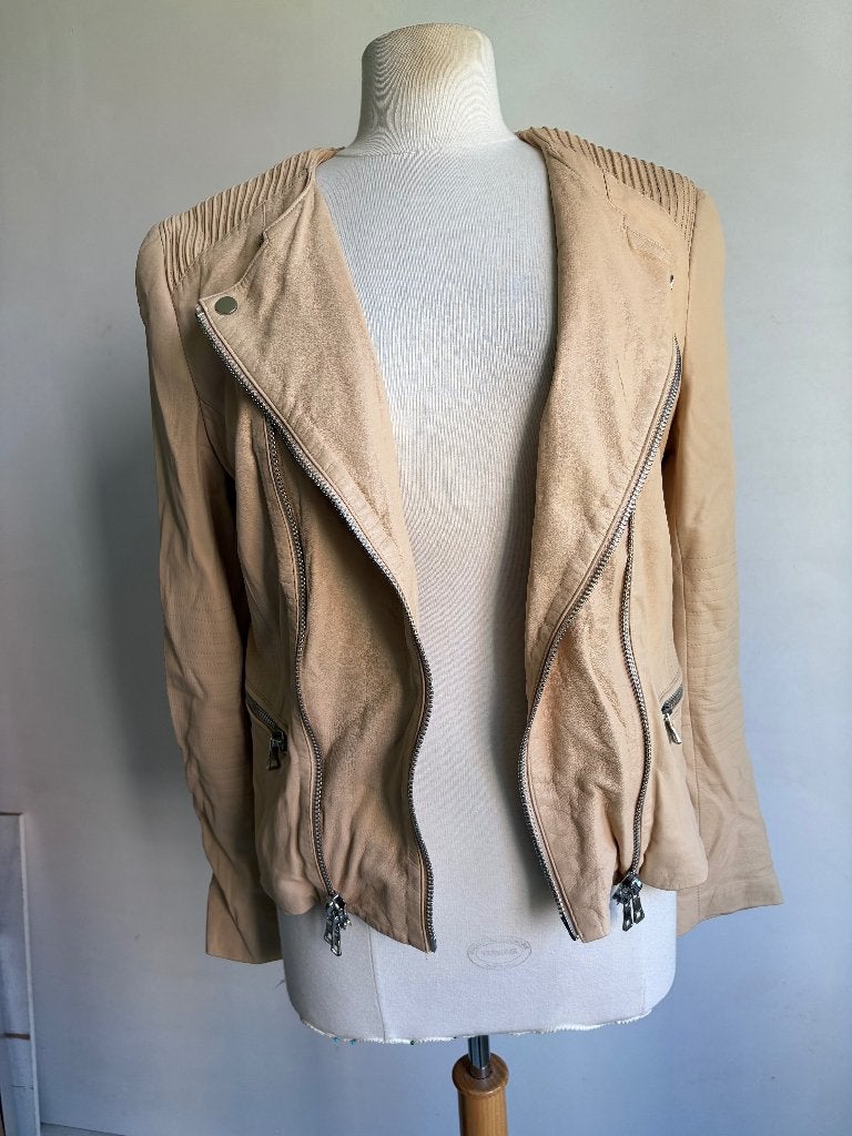 ibana leer jasje maat 44 beige, Verzenden, Beige, Maat 42/44 (L), Zo goed als nieuw
