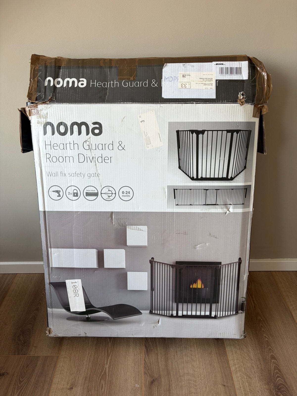 Noma 5 panelen Veiligheidshek 315cm, Ophalen of Verzenden, Zo goed als nieuw, Metaal of IJzer, 115 cm of meer