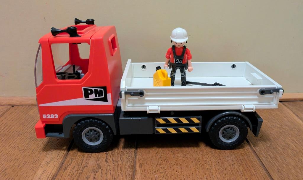 Playmobil 5283 set met vrachtwagen en bouwvakker, Ophalen of Verzenden, Gebruikt, Complete set