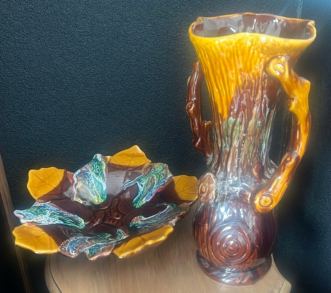 mooie set Vaas en schaal Vaullaris, Ophalen, Zo goed als nieuw, Overige kleuren, Glas