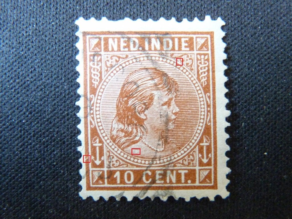 plaatfout  ned.indie  23 , gestempeld., Postzegels en Munten, Ophalen of Verzenden, Gestempeld, Nederlands-Indië