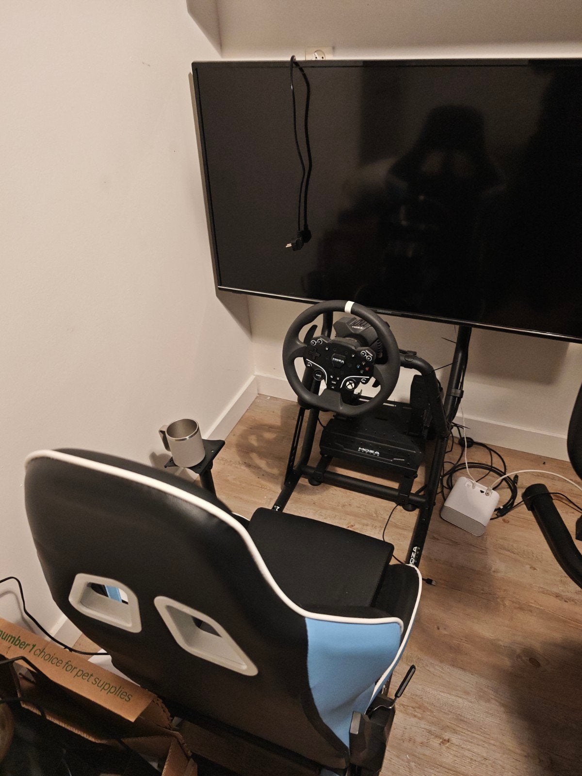 Race Simulator met Moza R3, 4K TV (55 inch) en remdemper, Ophalen, 1 speler, Zo goed als nieuw, Vanaf 3 jaar