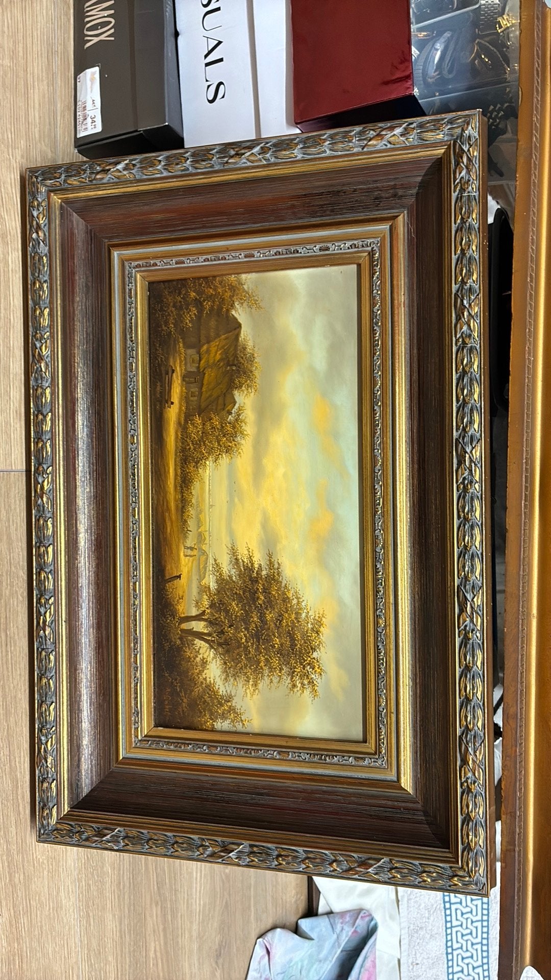 Klassiek olieverf schilderij in Baroklijst, Ophalen, Paneel, Olieverf, Klassiek