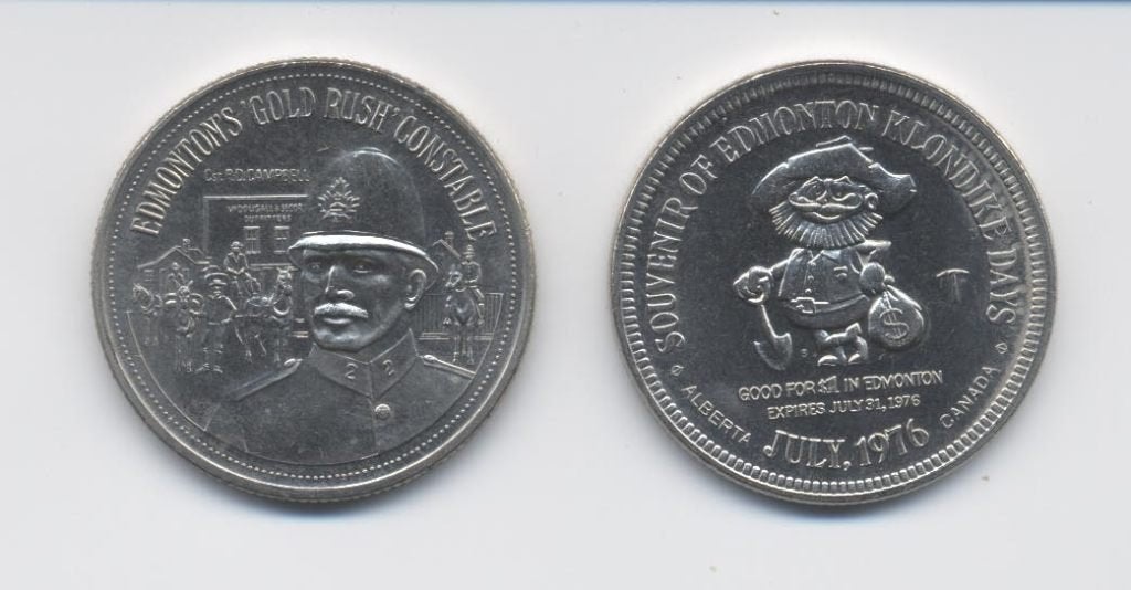 KLONDIKE MIKE MUNT CANADA JULI 1976., Ophalen of Verzenden, Noord-Amerika, Losse munt