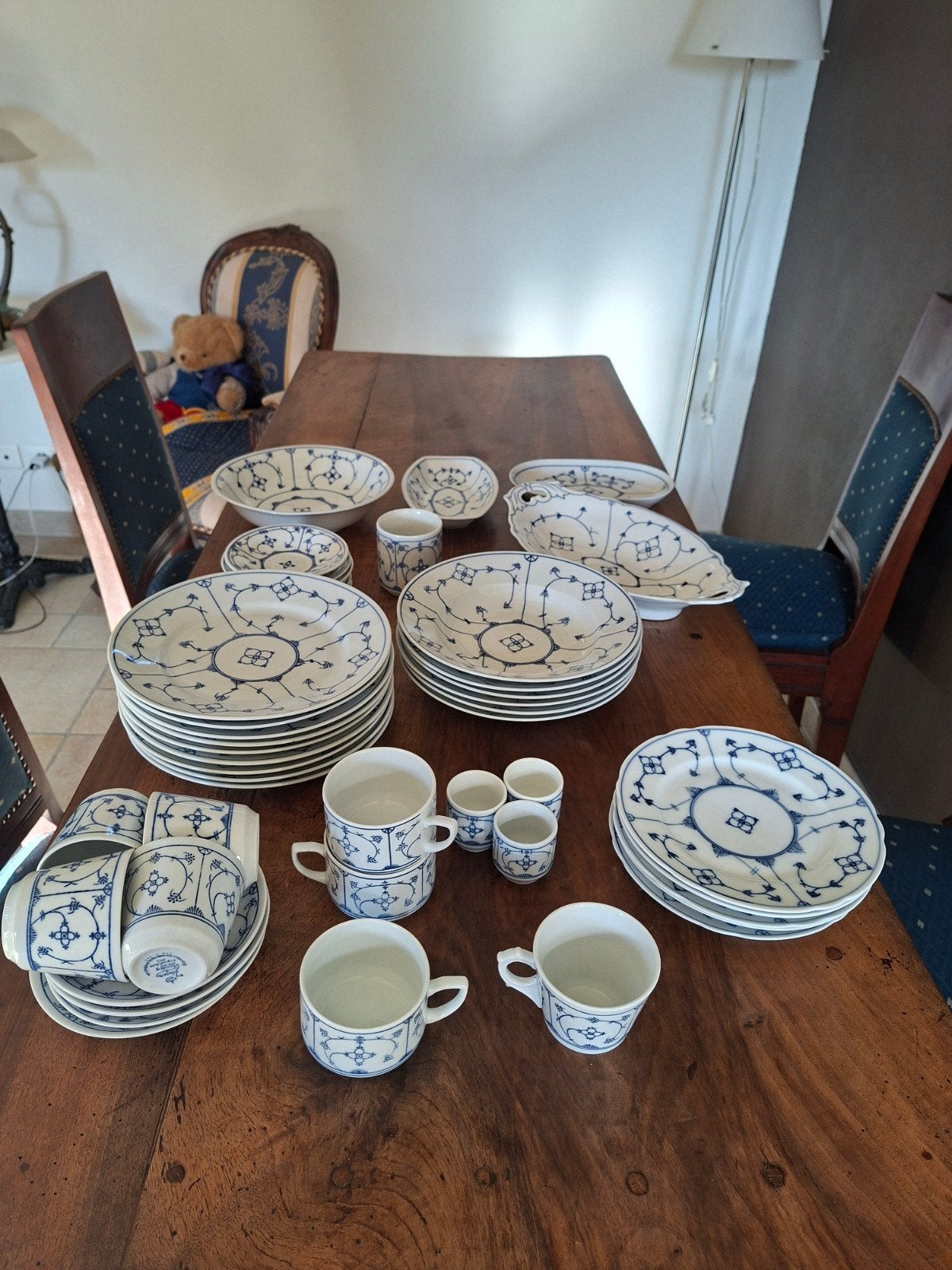 Blau Saks -Jäger Eisenberg Compleet servies met blauw decor, Gebruikt, Overige merken, Klassiek, Ophalen of Verzenden