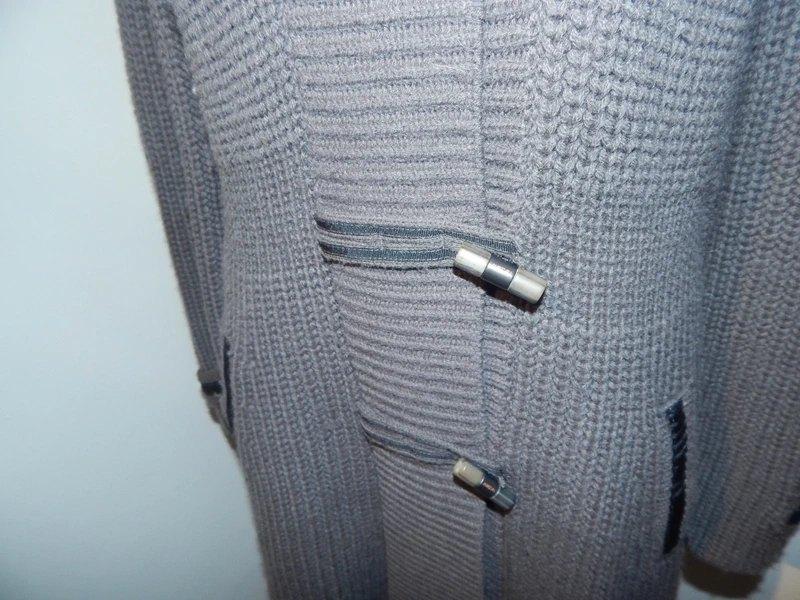 Marccain lang gebreid vest houtje touwtje sluiting merk N4, Maat 38/40 (M), Bruin, Verzenden, Zo goed als nieuw