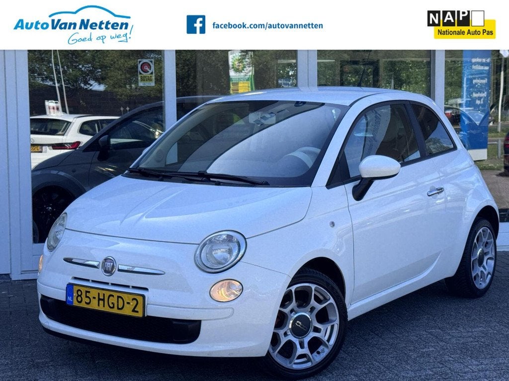 Fiat 500 1.2 Lounge Automaat,Leder,Airco,Lmv,Radio/cd, Auto's, Fiat, Stof, Gebruikt, 1242 cc, 4 cilinders