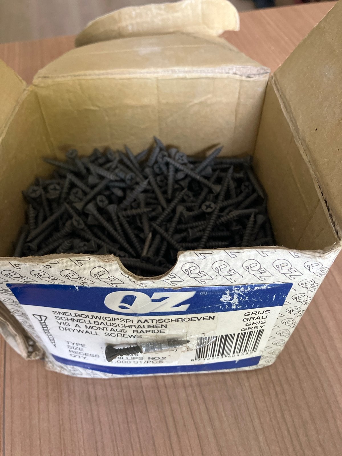 QZ Snelbouw (Gipsplaat) Schroeven 3.9x35mm - 1000 stuks, Doe-het-zelf en Verbouw, Ophalen of Verzenden, Nieuw, Minder dan 50 mm