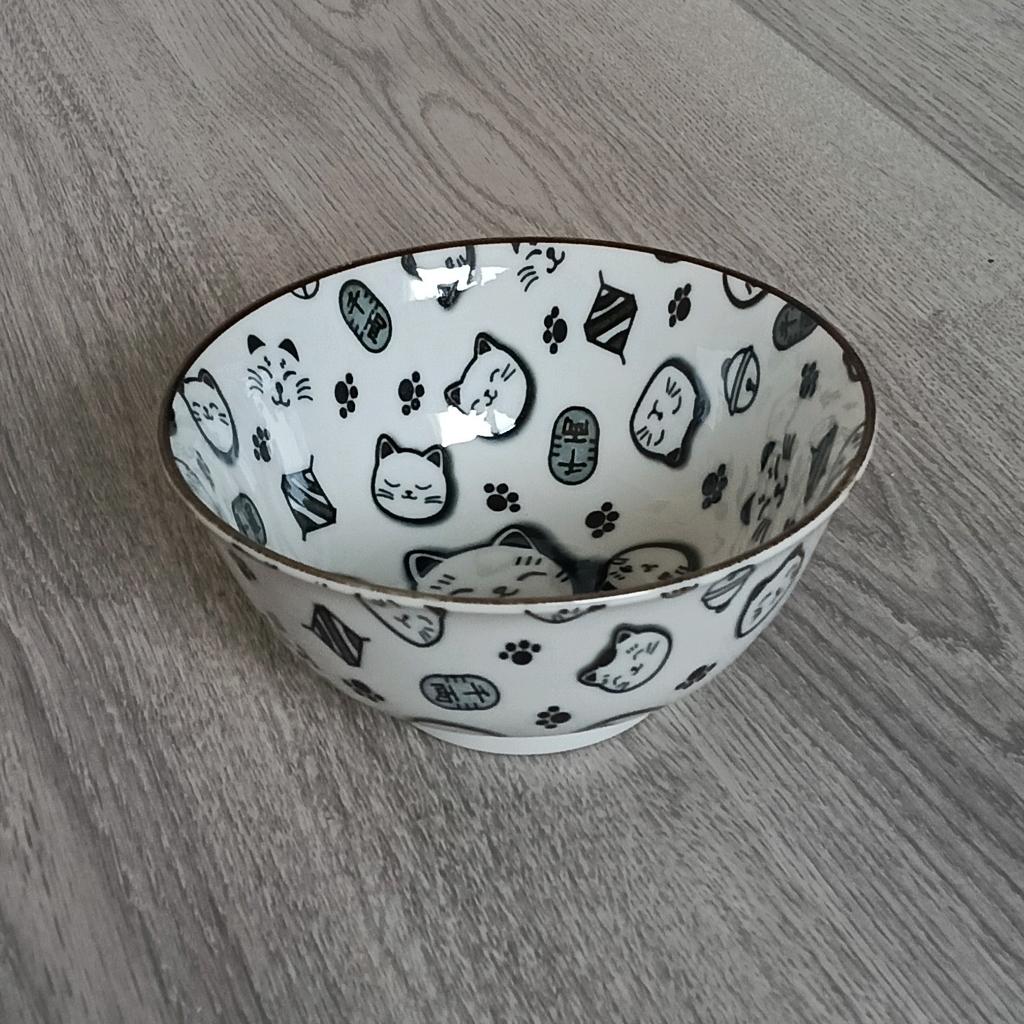 Japanese katten kom 15x8 cm, Ophalen of Verzenden, Overige stijlen