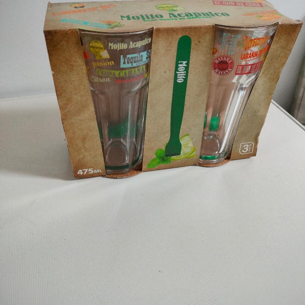 Mojito glazen set, Ophalen of Verzenden, Zo goed als nieuw, Overige typen