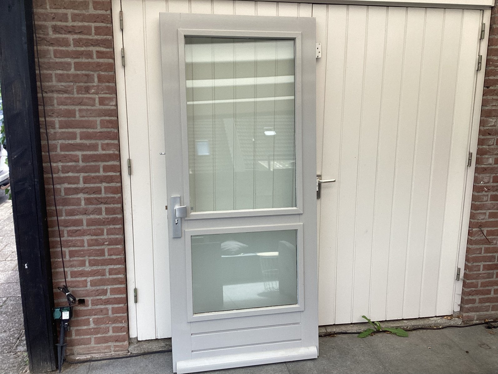 Mooie Voordeur Merbau LinksdraaiendThermopane 211,5x93x4 cm, Ophalen, 200 tot 215 cm, Glas, Buitendeur