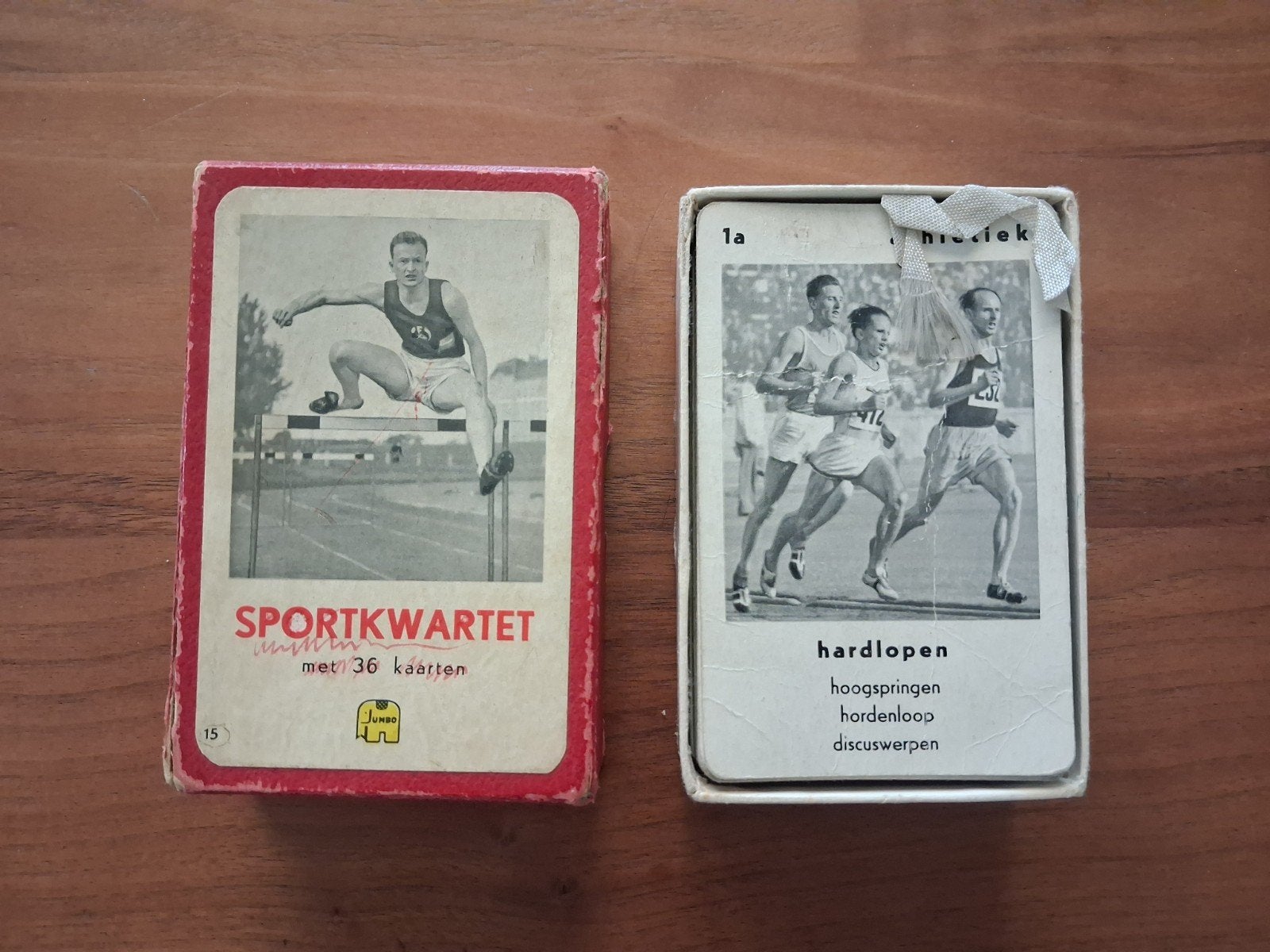 Vintage Sportkwartet met 36 kaarten - Jaren '50/'60, Drie of vier spelers, Ophalen of Verzenden, Gebruikt, Jumbo