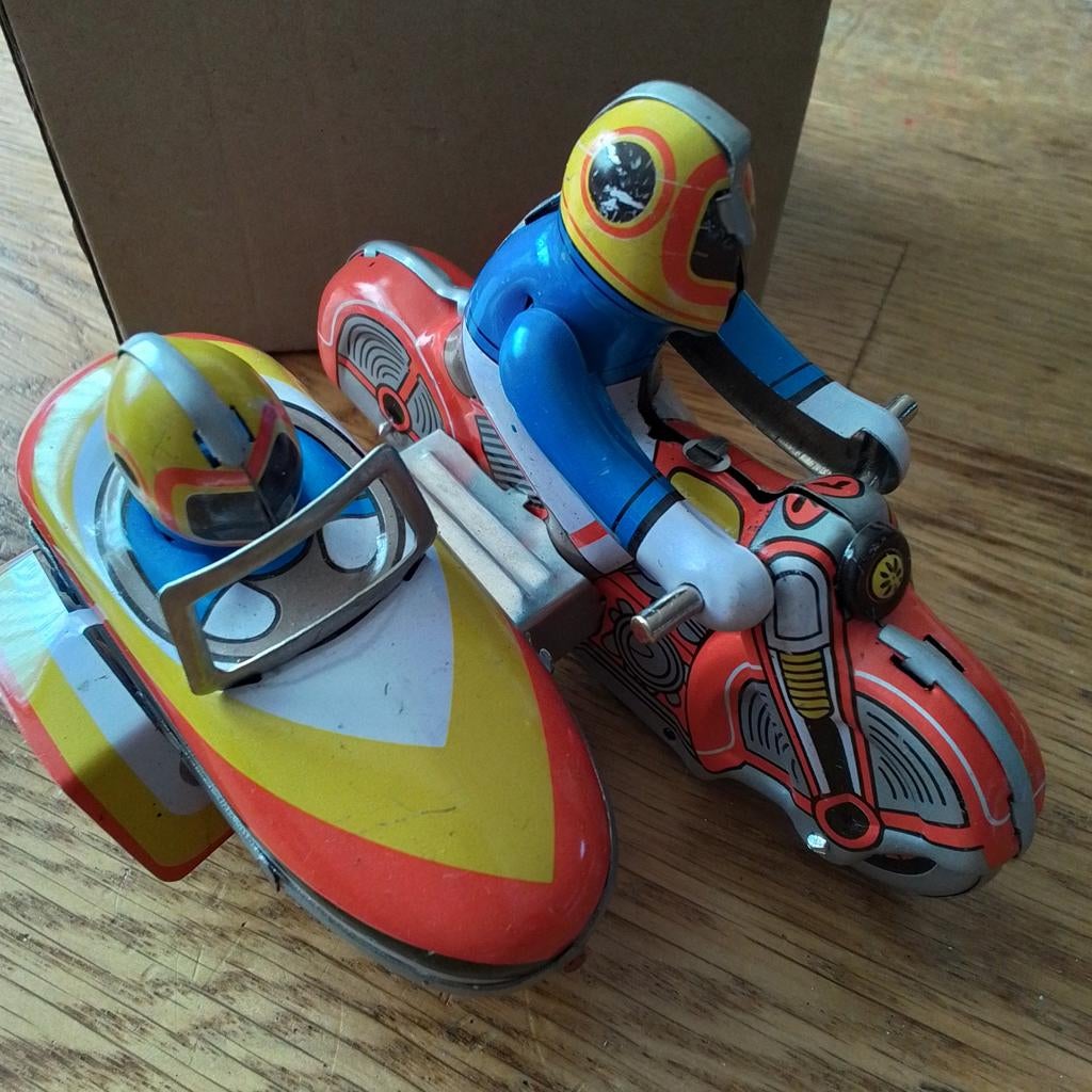 Motorrijder met zijspan, Antiek en Kunst, Antiek | Speelgoed, Ophalen of Verzenden