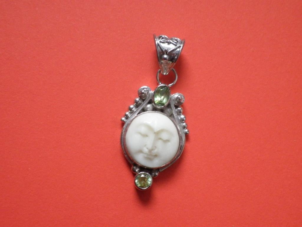 Mooie Fijne Zilveren Hanger met Peridot, Verzenden, Zilver, Hanger, Met edelsteen