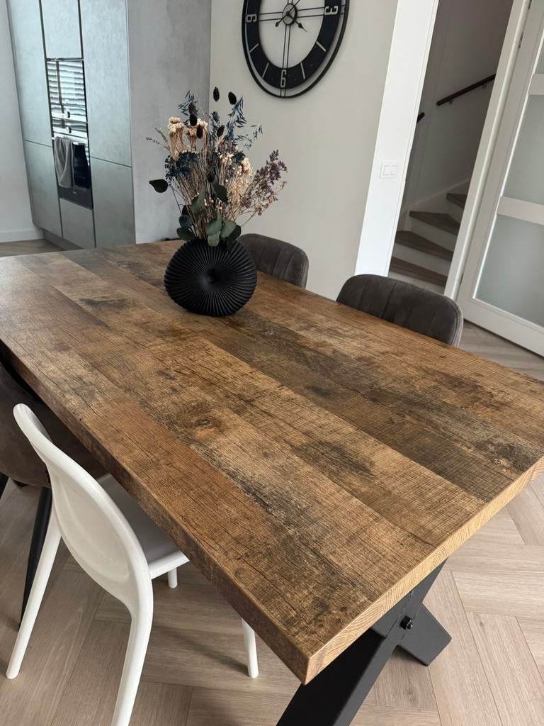 Eettafel, Huis en Inrichting, Tafels | Eettafels, Ophalen, 50 tot 100 cm, Zo goed als nieuw, 150 tot 200 cm