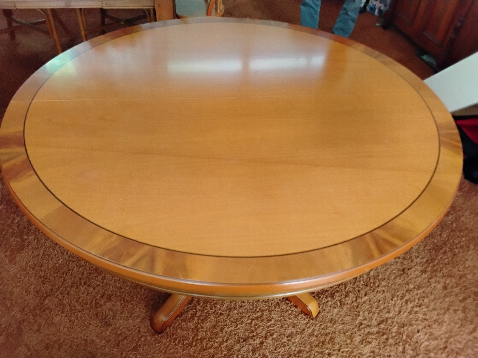 Ronde tafel Calanetto  kers diameter 118,, Ophalen, Rond, Zo goed als nieuw, Minder dan 50 cm