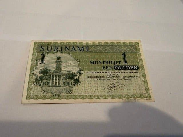 1 gulden biljet Suriname, Ophalen of Verzenden, 1 gulden, Los biljet