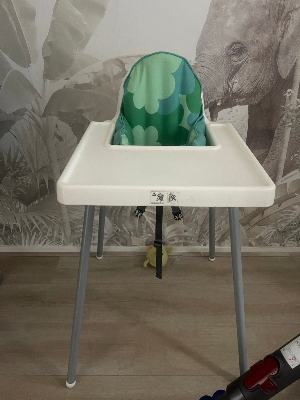 IKEA Antilop kinderstoel met groen kussen, Ophalen, Gebruikt, Overige typen, Afneembaar eetblad