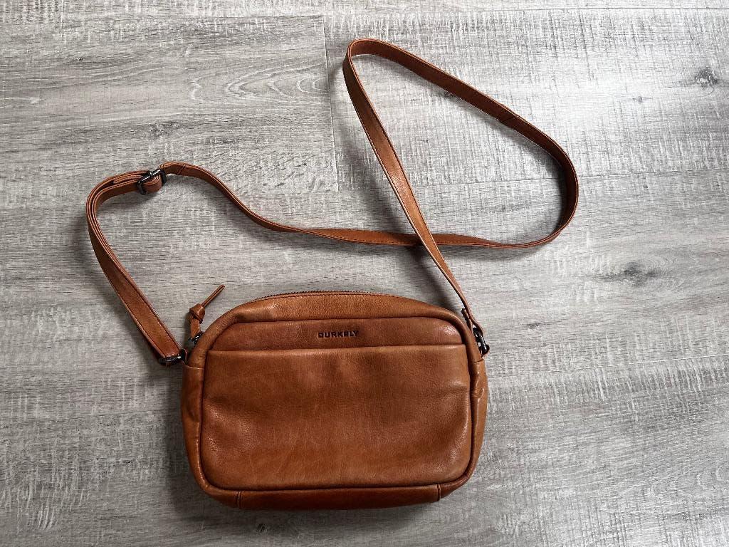 Burkely tas cognac 24x15 cm handtas avondtasje bruin, Ophalen of Verzenden, Gebruikt, Bruin, Handtas