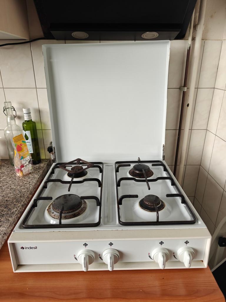 4 pits Gasfornuis met deksel, Witgoed en Apparatuur, Ophalen, Vrijstaand, Gas, 4 kookzones