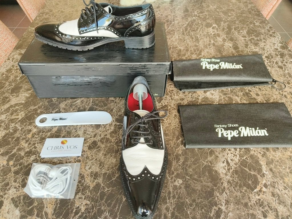 Pepe milan jukebox  rock & roll schoenen ' NIEUW ', Zwart, Ophalen of Verzenden, Veterschoenen, Nieuw