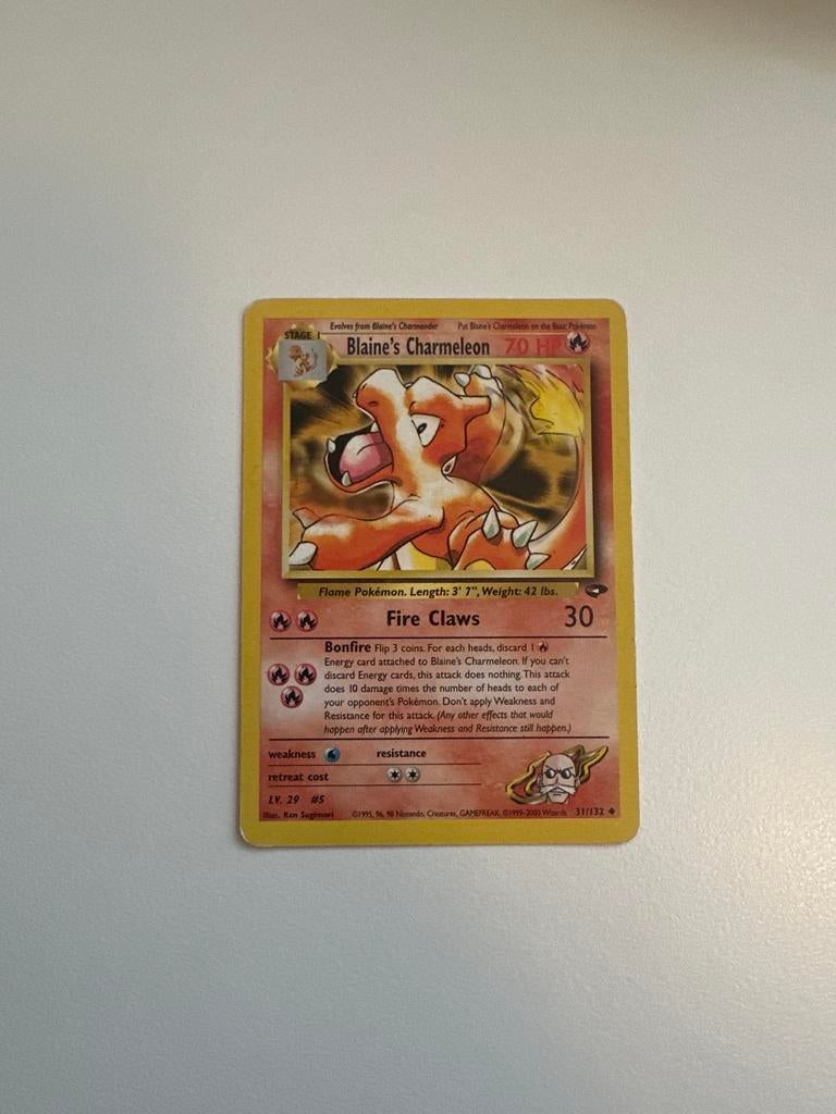 Blaine's Charmeleon Pokémon kaart Gym Challenge #31/132, Ophalen, Gebruikt, Losse kaart
