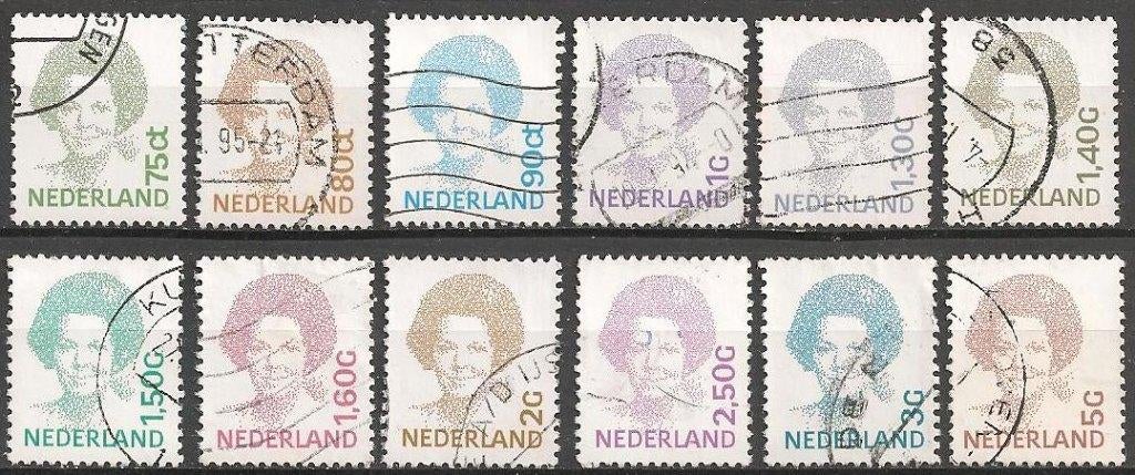 Koningin Beatrix serie 1488 – 1501 O. ADV. no.1 H., Verzenden, Na 1940, Gestempeld