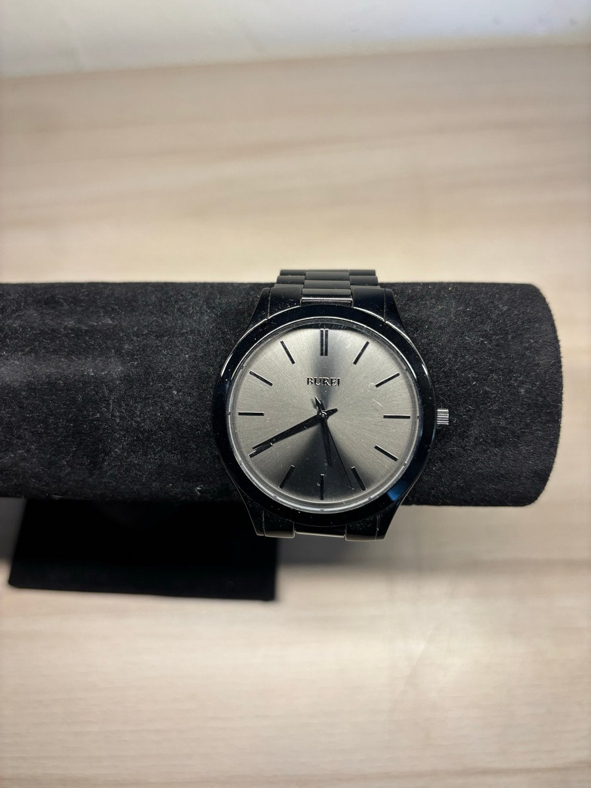 Stijlvol BUREI Herenhorloge - Zwart met Grijs Uurwerk, Overige merken, Staal, Verzenden, Polshorloge