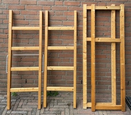 Partij van ruim 30 lundia staanders 128x40cm, Ophalen, Gebruikt