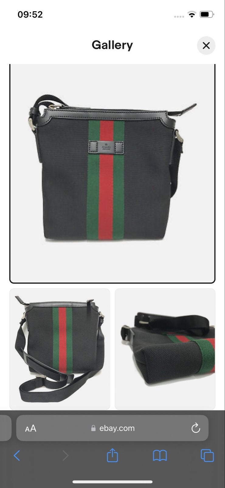 Gucci Schoudertas Zwart met Groen/Rode Webstrip, Ophalen of Verzenden, Gebruikt, Zwart, Schoudertasje