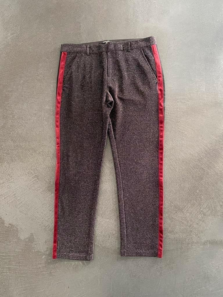J561 Scotch & Soda mt 40=M broek Chino zwart/d-rood glitters, Maat 38/40 (M), Zwart, Scotch & Soda, Ophalen of Verzenden