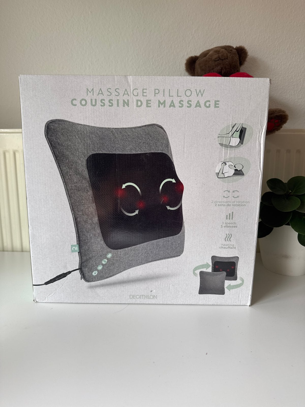 Decathlon Verwarmd Massagekussen - Nieuw in doos, Ophalen of Verzenden, Nieuw, Massagestoel of Kussen
