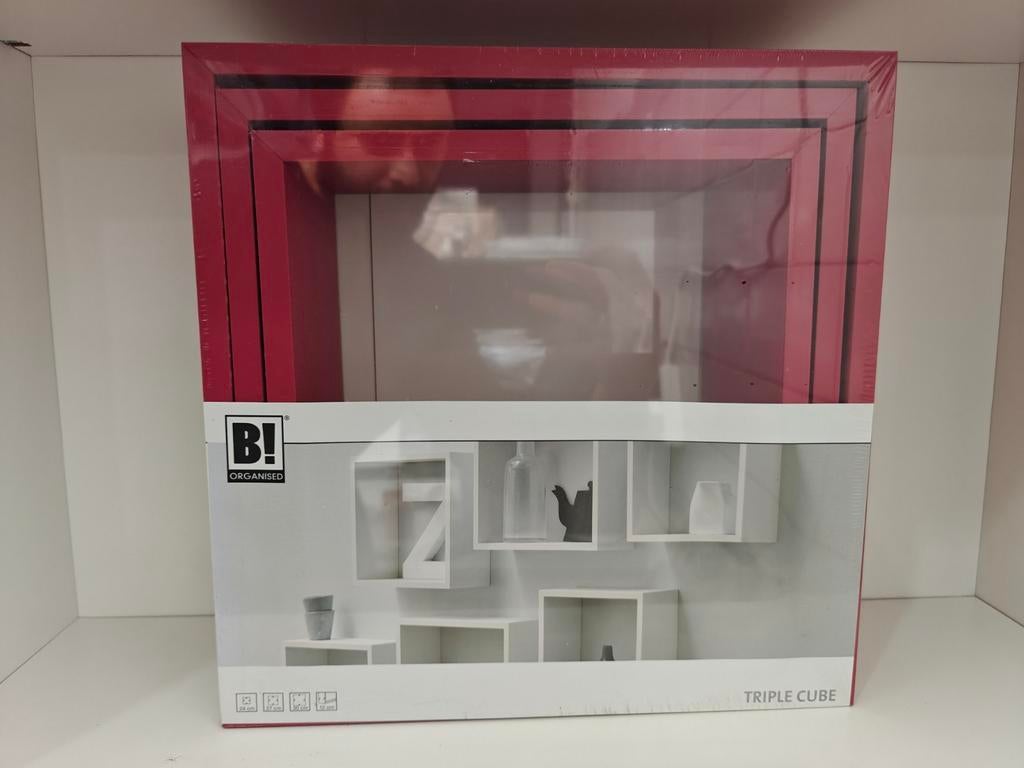 Be Organised Wandkubus Set van 3 - Roze, ( wandplank ), Huis en Inrichting, Woonaccessoires | Wandplanken en Boekenplanken, Ophalen of Verzenden