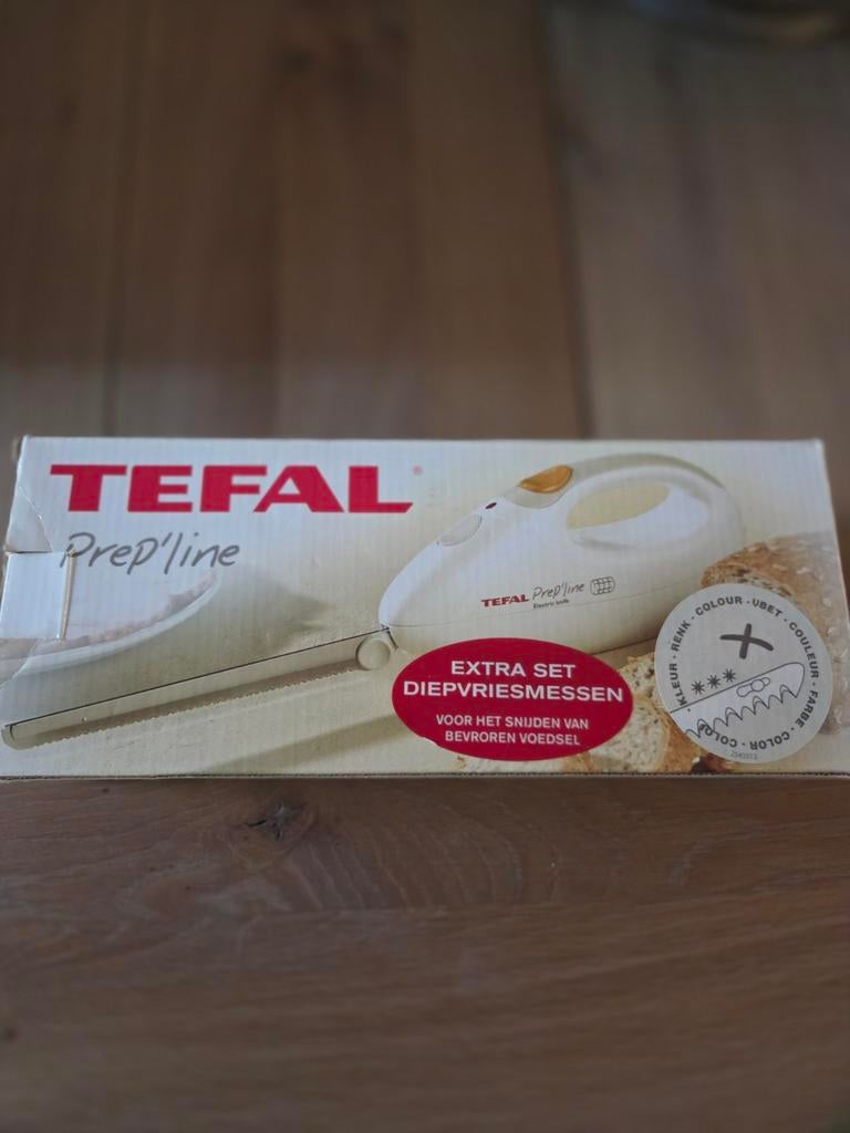 Tefal Prep'line elektrisch mes - Slechts 5x gebruikt, Overige typen, Ophalen of Verzenden, Zo goed als nieuw, Metaal