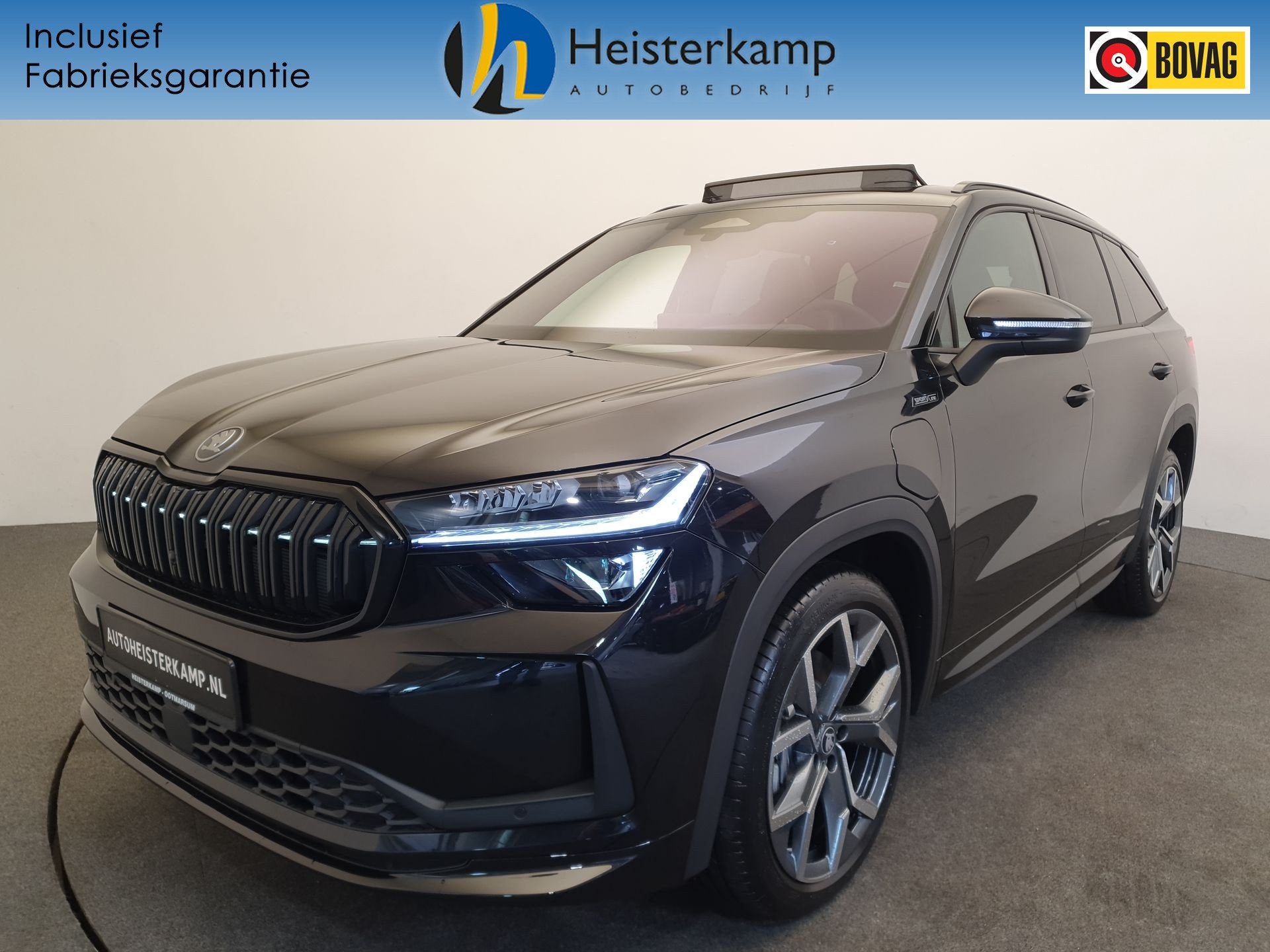 Skoda Kodiaq 1.5 TSI PHEV DSG/AUT 204pk Sportline Business W, Auto's, Zwart, 4 cilinders, Alcantara, Zwart