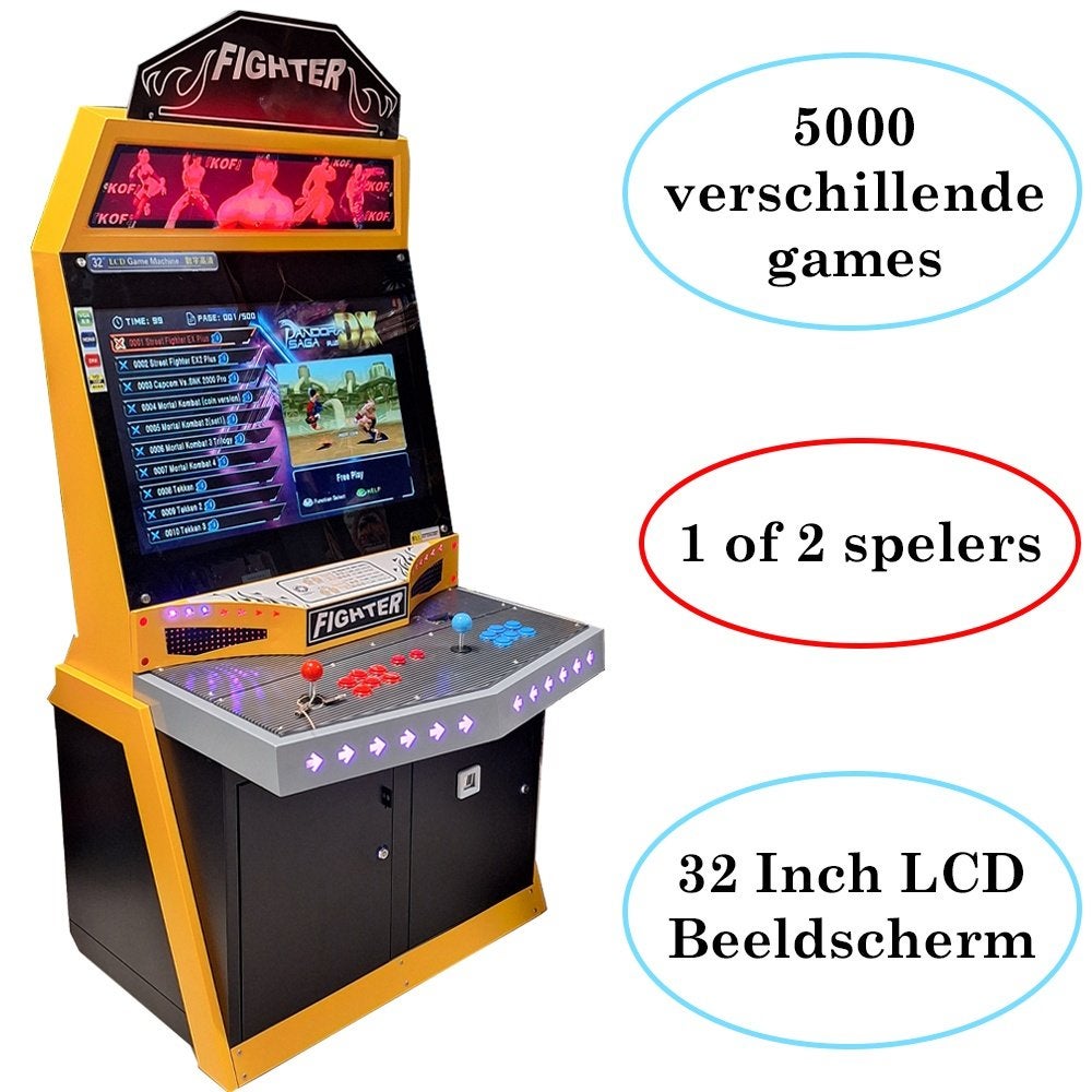 Arcadekast fighter - Spelletjes - Arcade - Spelautomaat, Kouwehoek 1b, Meerkleurig, Overige stijlen, Nieuw