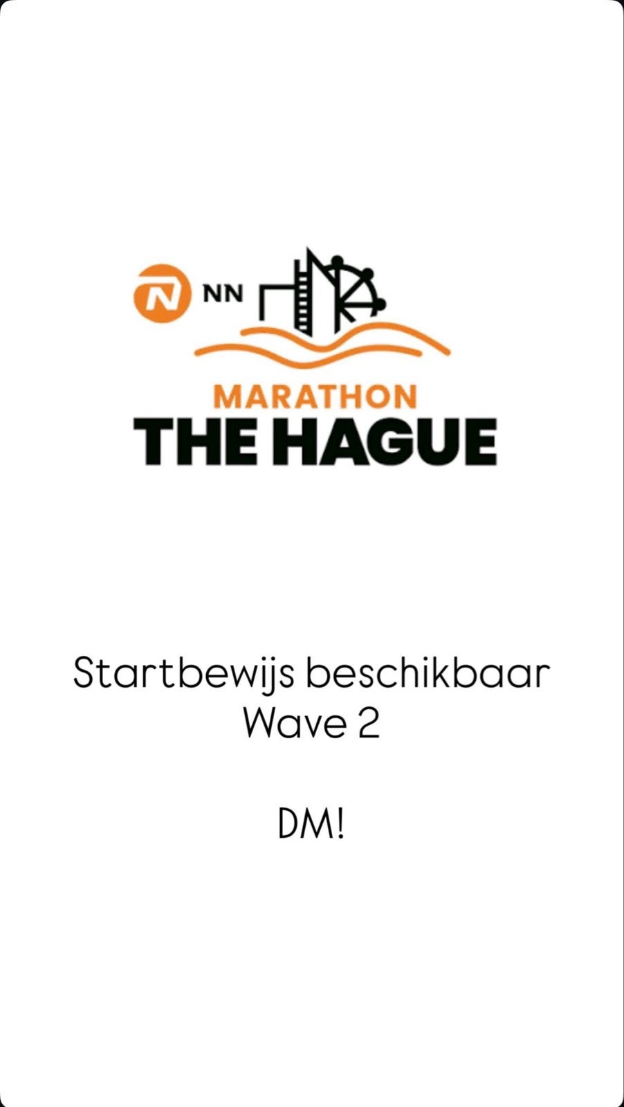 NN Marathon Den Haag 1 nov - 1 ticket - wave 2 - shirt M
