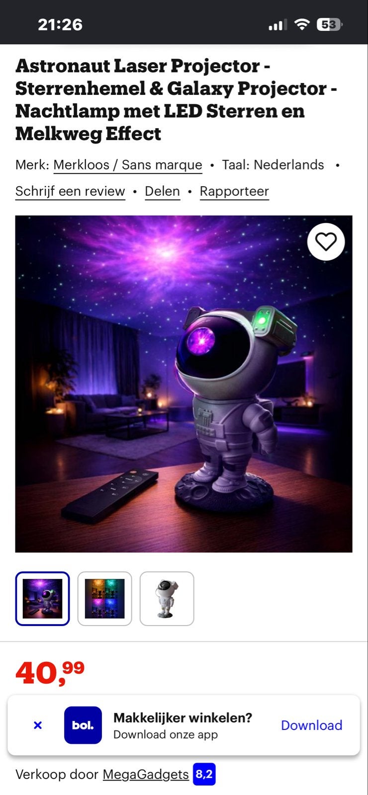 Astronaut Laser Projector - Sterrenhemel & Galaxy Projector, Overige merken, Met afstandsbediening, Kunststof, Meerkleurig