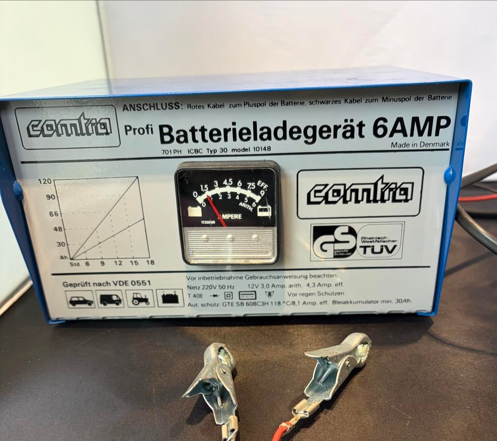 Vintage Comtra Profi 12V Acculader 6A, Ophalen of Verzenden, Gebruikt, Universele onderdelen