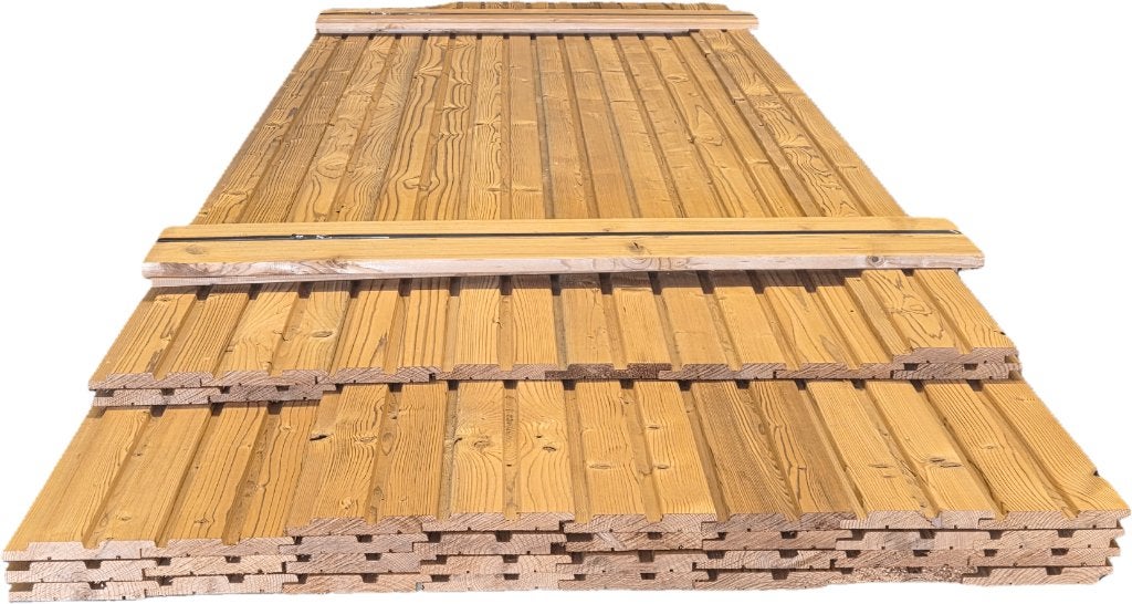 16.9 m2 Thermowood dubbel Rhombusprofiel - nr: TP175, Ophalen, Nieuw, 250 cm of meer, Planken