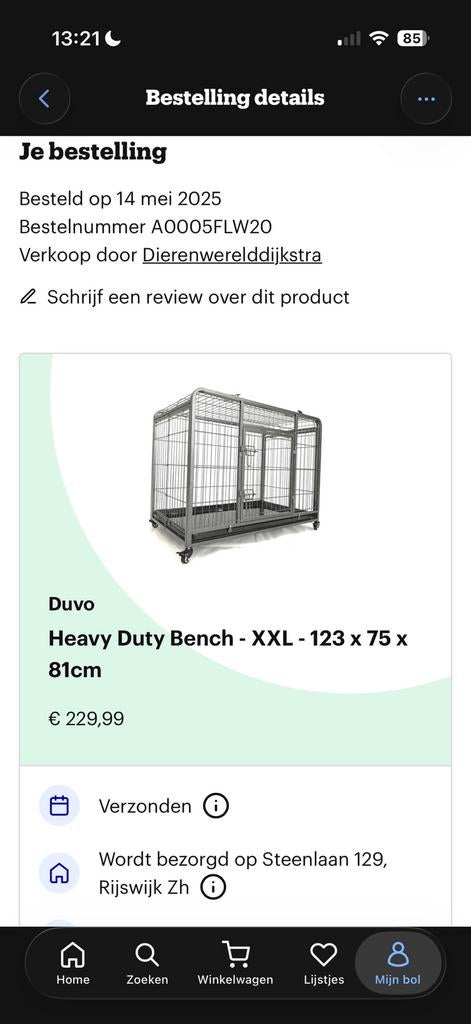 Bench met toebehoren, Dieren en Toebehoren, Hondenhokken, Zo goed als nieuw, Hondenhok, 100 cm of meer, 75 tot 110 cm, Ophalen