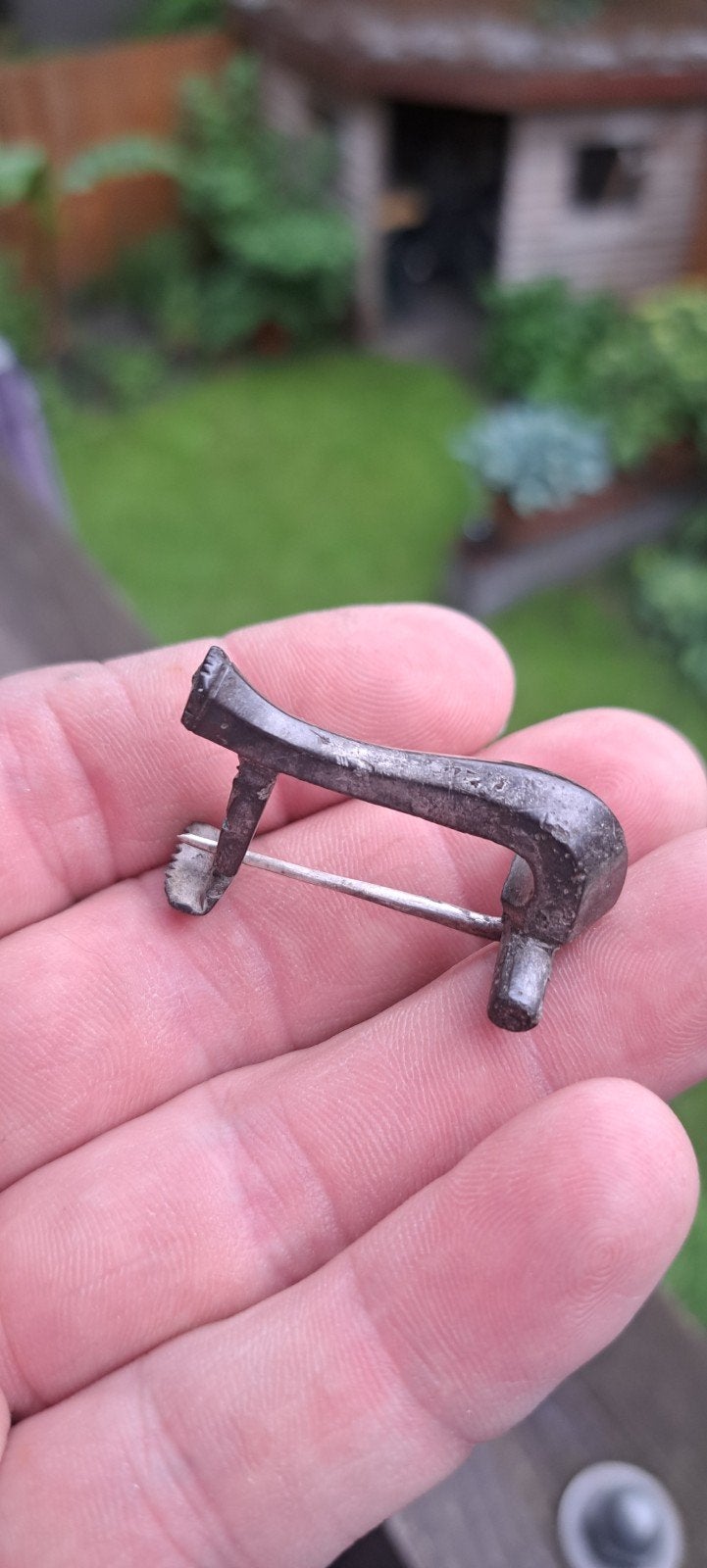 Romeins zilveren fibula, Bodemvondst, Antiek en Kunst, Ophalen of Verzenden