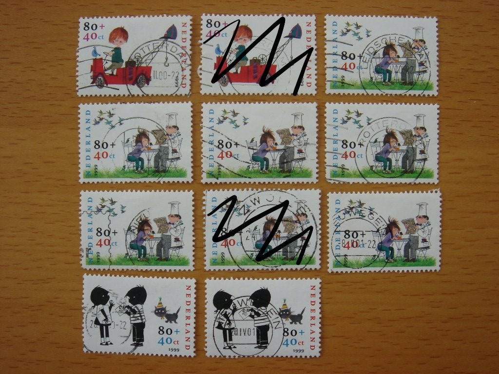 Kinderzegels 1999 9x NVPH 1852, 1853 en 1854, Ophalen of Verzenden, Na 1940, Gestempeld