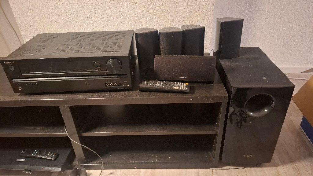 Onkyo HTR-548 5.1 Dolby surround set compleet, Ophalen, Gebruikt, 120 watt of meer, Onkyo