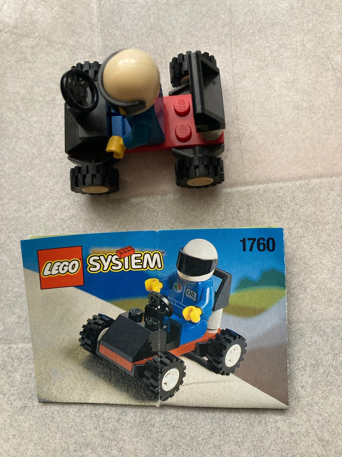 LEGO System 1760 Race Car met Minifiguur en Instructies, Ophalen of Verzenden, Zo goed als nieuw, Lego