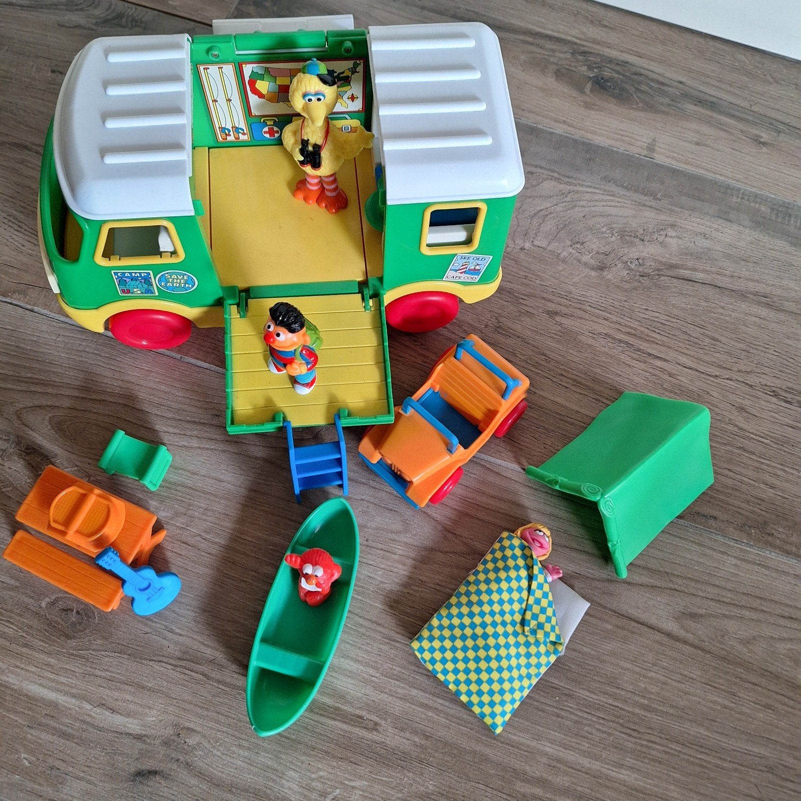 Vintage Sesamstraat Camper Speelset Jaren '90, Kinderen en Baby's, Ophalen of Verzenden, Zo goed als nieuw